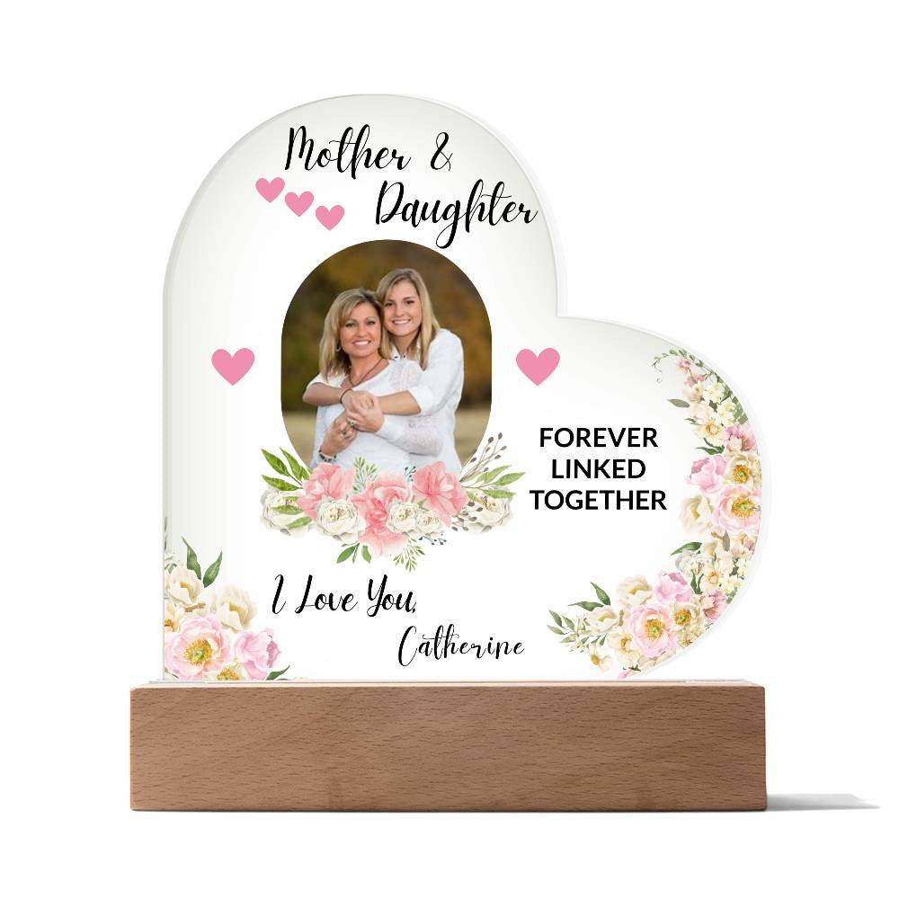 Personalized Mother - Daughter Message | Acrylic Heart Plaque