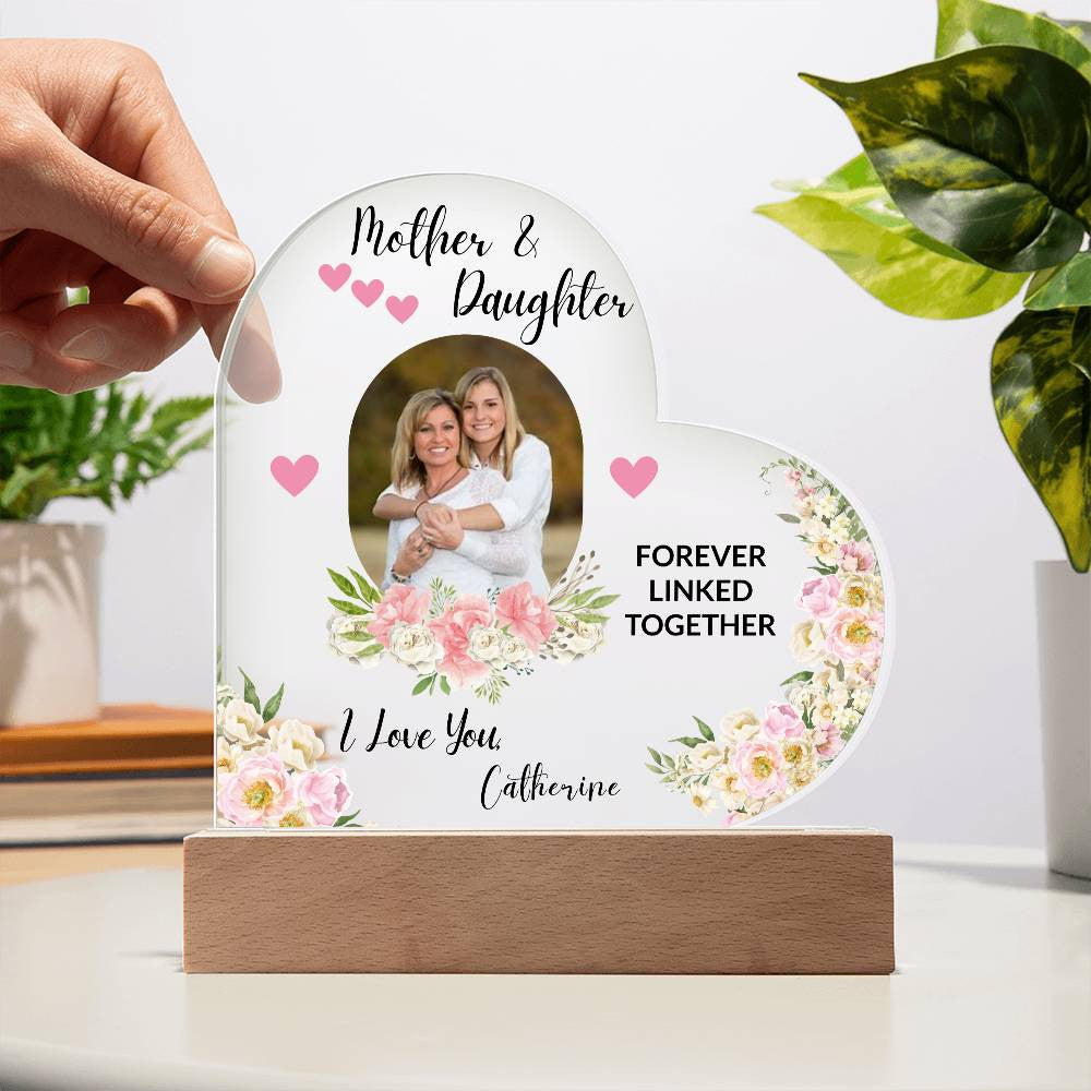 Personalized Mother - Daughter Message | Acrylic Heart Plaque