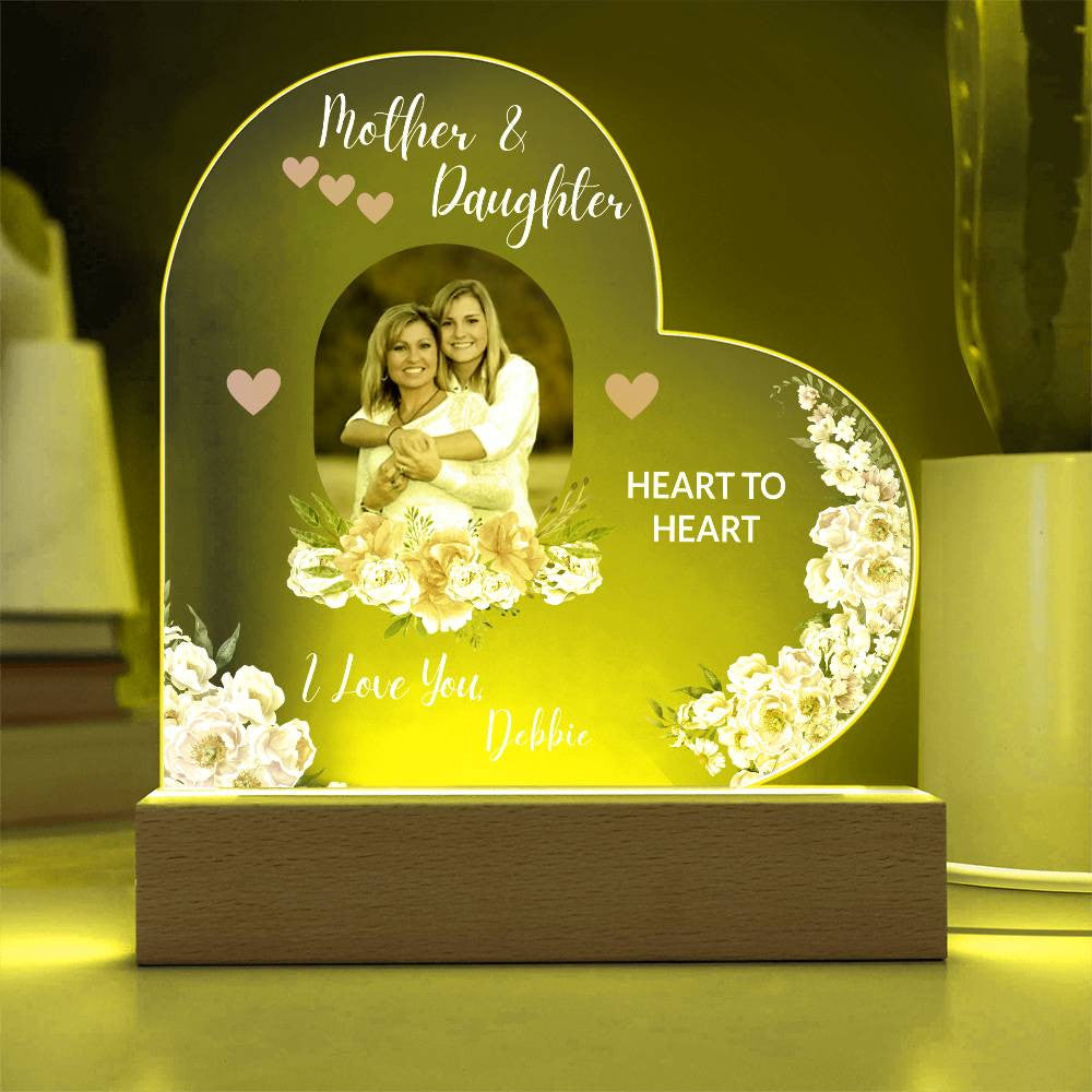 Personalized Mother - Daughter Message | Acrylic Heart Plaque