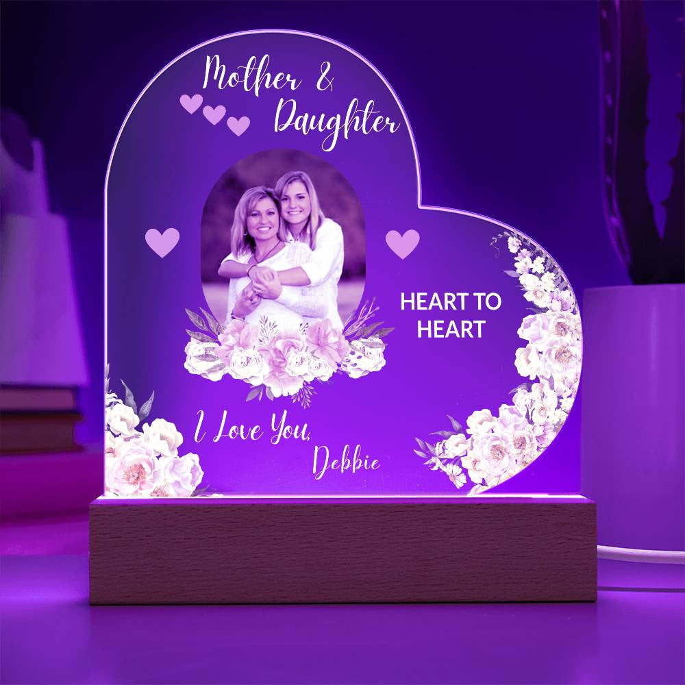 Personalized Mother - Daughter Message | Acrylic Heart Plaque