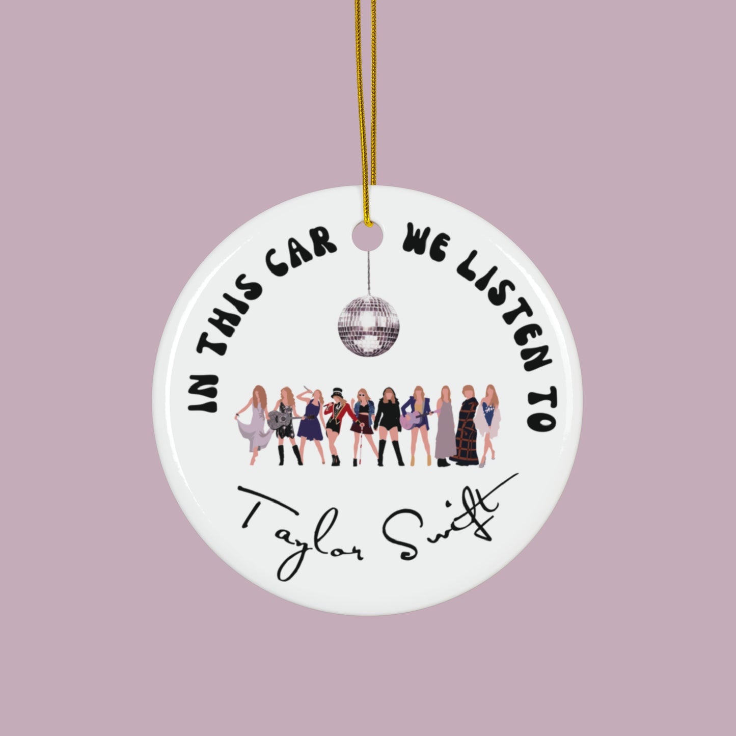 In This Car We Listen To Taylor Swift | Car Mirror Ornament