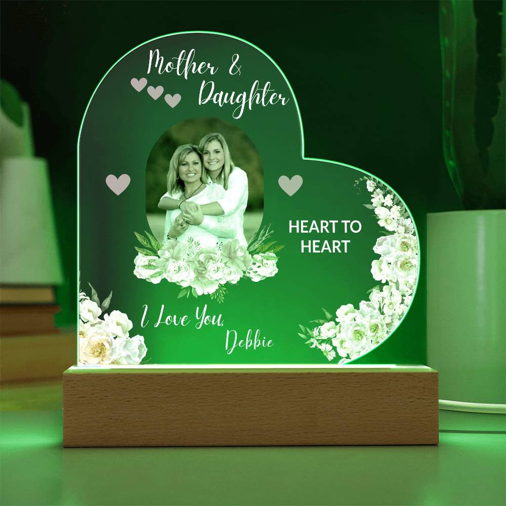 Personalized Mother - Daughter Message | Acrylic Heart Plaque