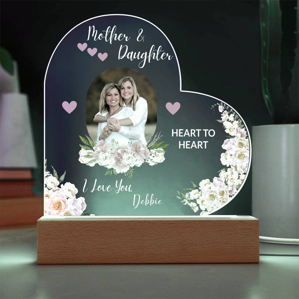 Personalized Mother - Daughter Message | Acrylic Heart Plaque