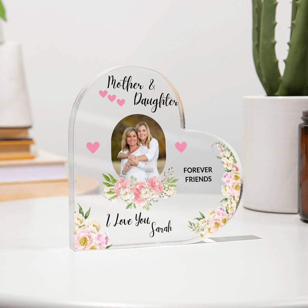 Personalized Mother - Daughter Message | Acrylic Heart Plaque