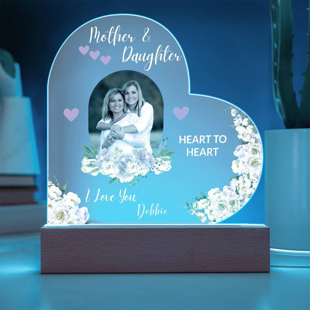 Personalized Mother - Daughter Message | Acrylic Heart Plaque