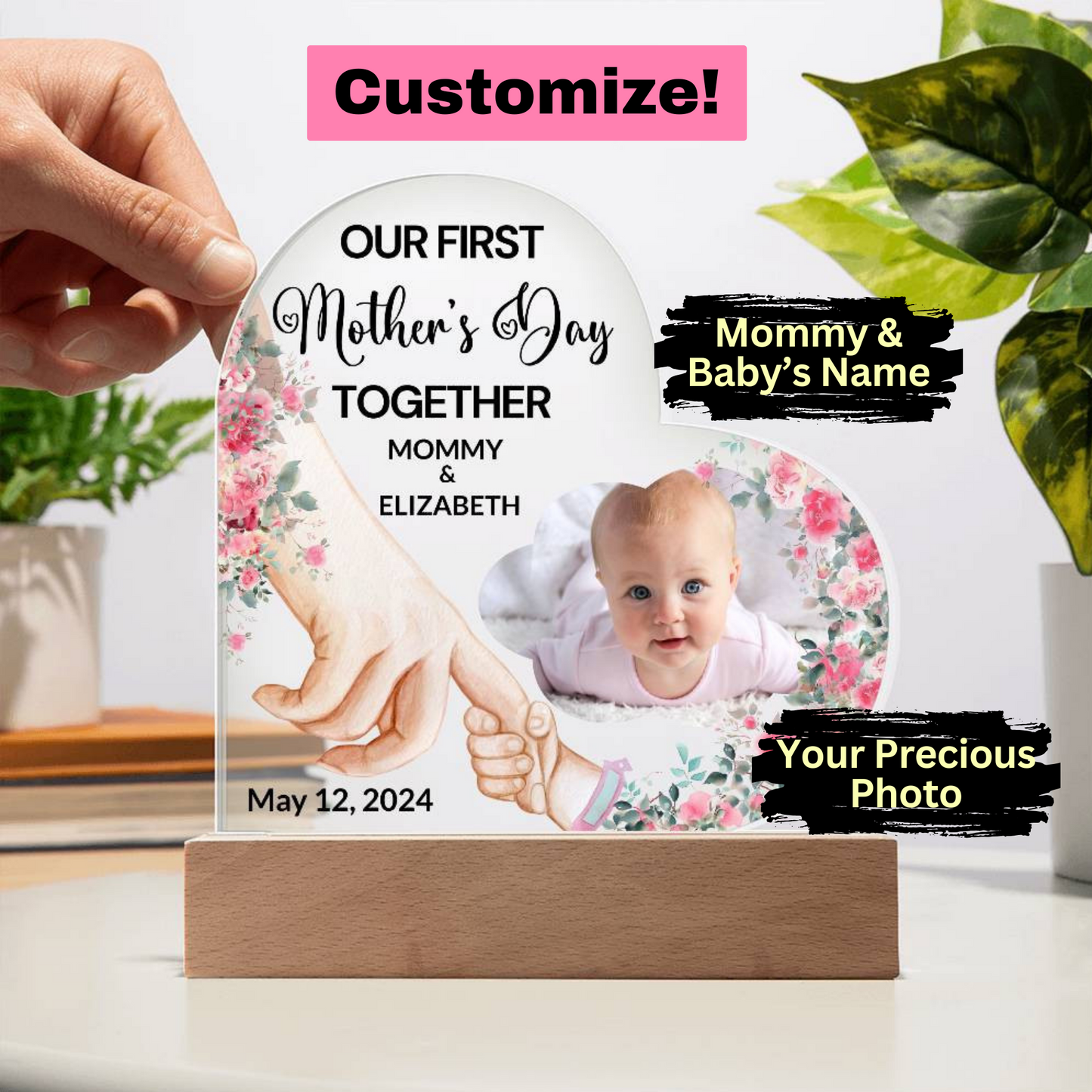 Our First Mother's Day Together | Acrylic Heart Plaque