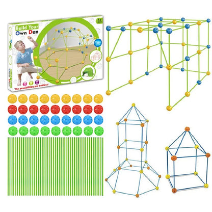 Kids 3D Toy Building Block Kits: Build Forts, Castles, Tunnels, Tents or a PlayHouse