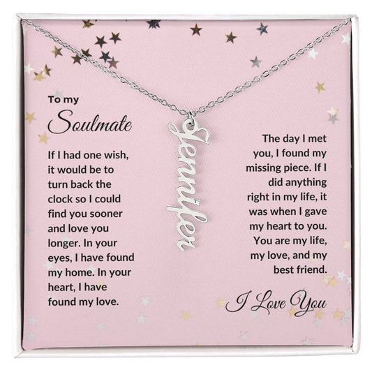 To My Soulmate | If I Had One Wish | Custom Made Name Necklace