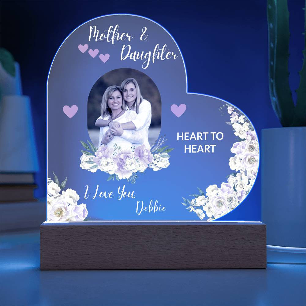 Personalized Mother - Daughter Message | Acrylic Heart Plaque
