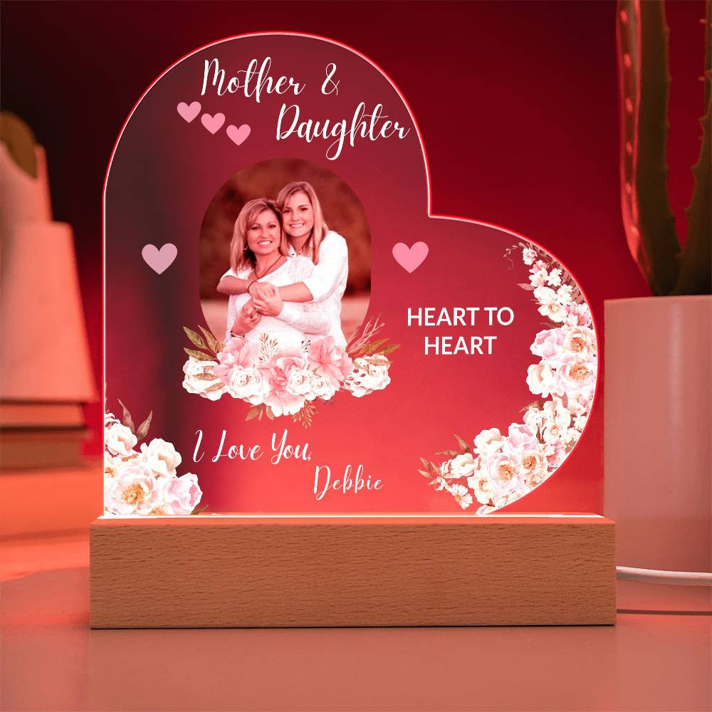 Personalized Mother - Daughter Message | Acrylic Heart Plaque