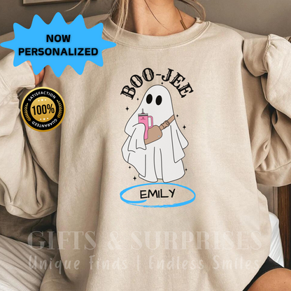 Popular Personalized Boo-Jee Ghost CREWNECK Sweatshirt | Spooky Season Favorite