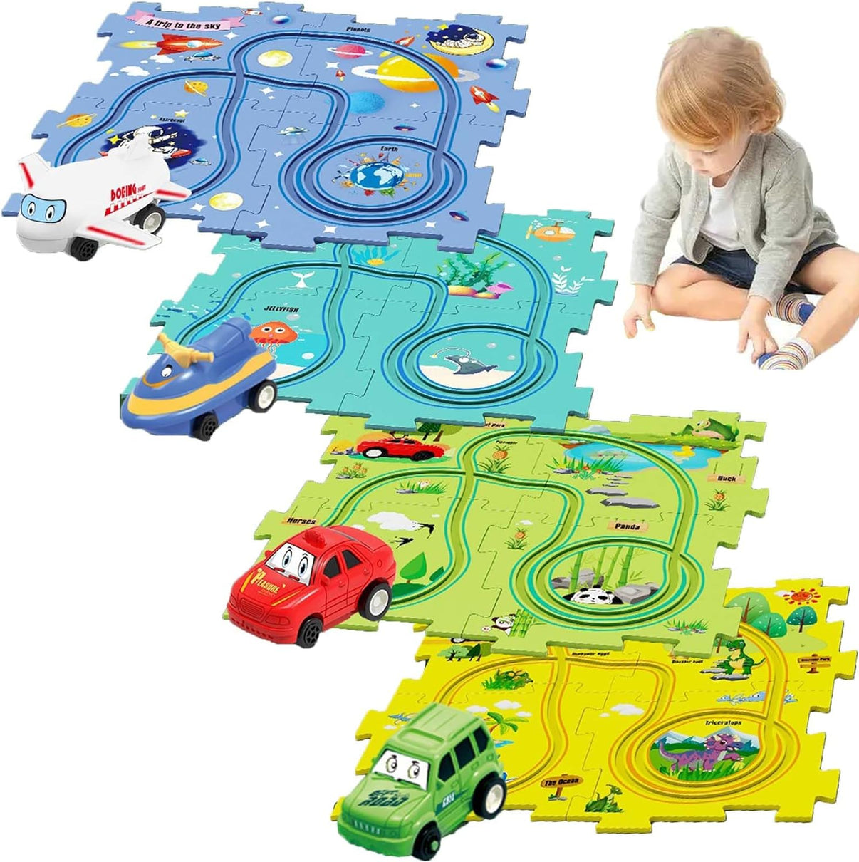 PuzzleRaceway™ Kids Car Track Set (Starting at $19.99 + Free Shipping ...