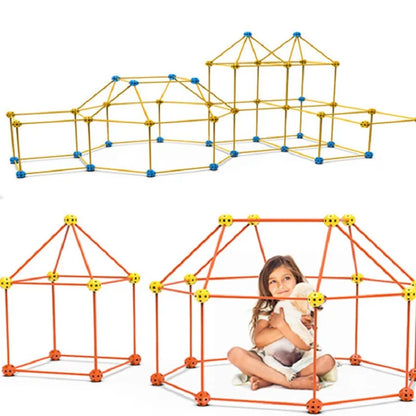 Kids 3D Toy Building Block Kits: Build Forts, Castles, Tunnels, Tents or a PlayHouse