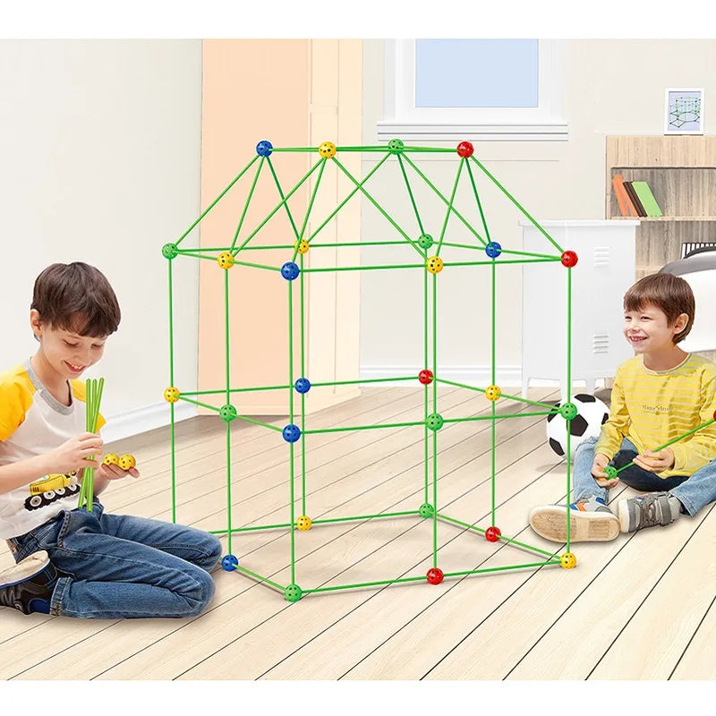 Kids 3D Toy Building Block Kits: Build Forts, Castles, Tunnels, Tents or a PlayHouse