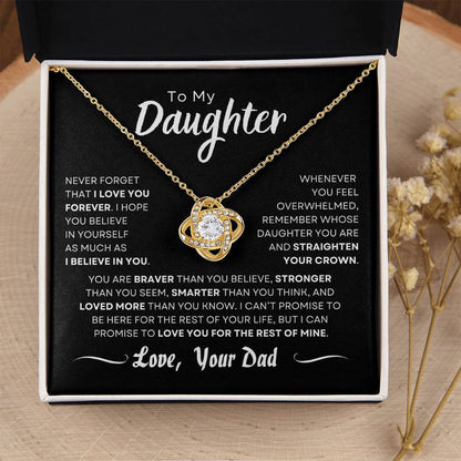 Personalized | To My Daughter | Love Knot Necklace