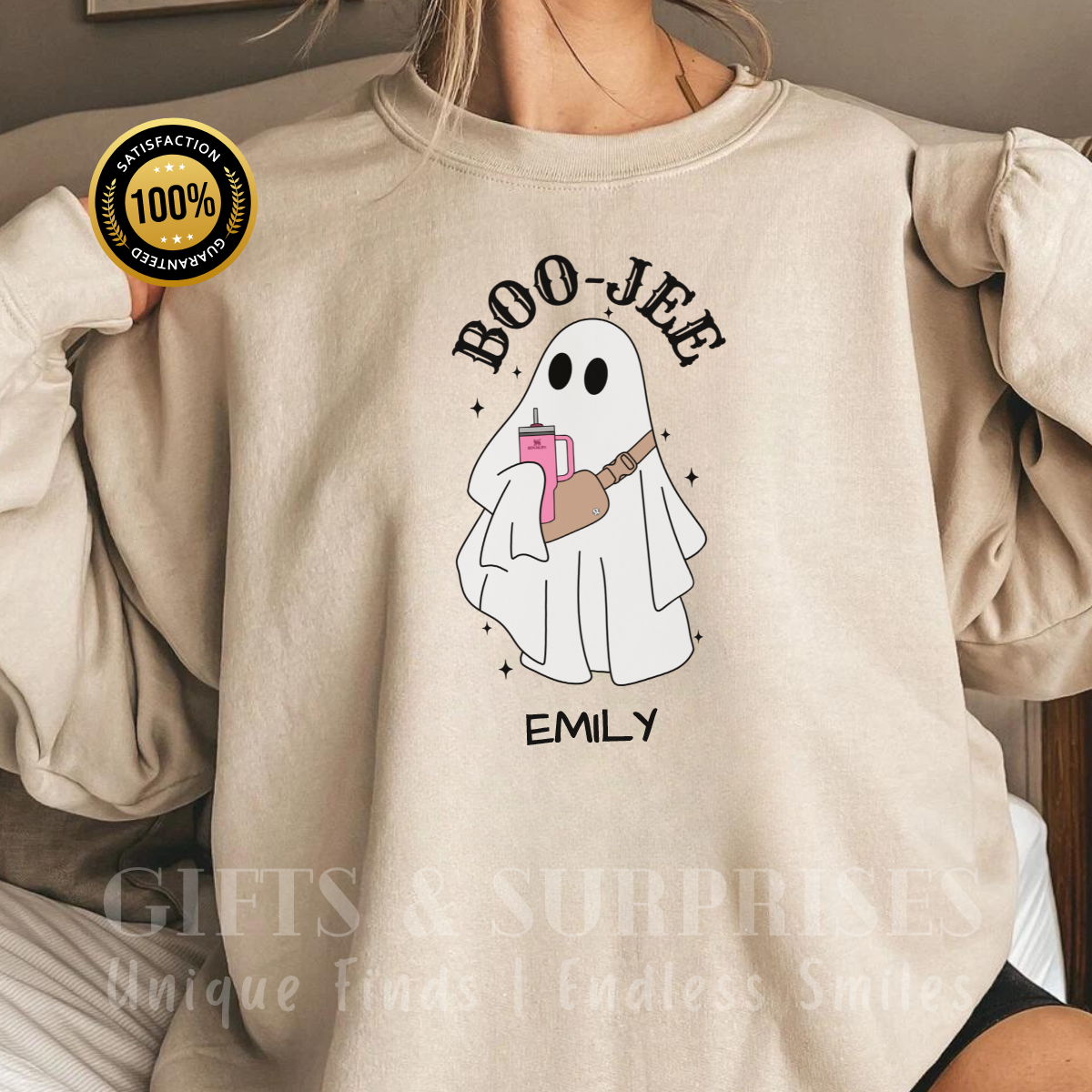 Popular Personalized Boo-Jee Ghost CREWNECK Sweatshirt | Spooky Season Favorite