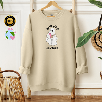 Popular Personalized Boo-Jee Ghost CREWNECK Sweatshirt | Spooky Season Favorite