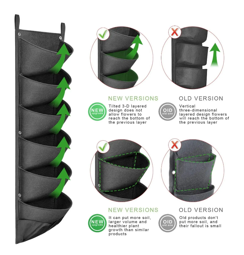 NEW DESIGN - Vertical Hanging Garden Planter Flower Pots